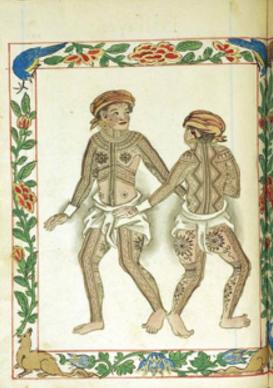 Depictions of the tattooed indigenous people the Spanish encountered in the Philippines. 