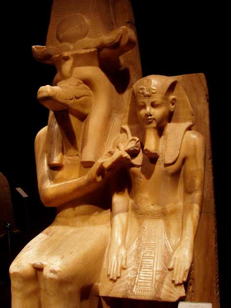 Detail of the sculpture of the crocodile-headed God Sobek and Pharaoh Amenhotep III from the 18th Dynasty, 1550-1292 BC (Beth Camp / CC BY 2.0)