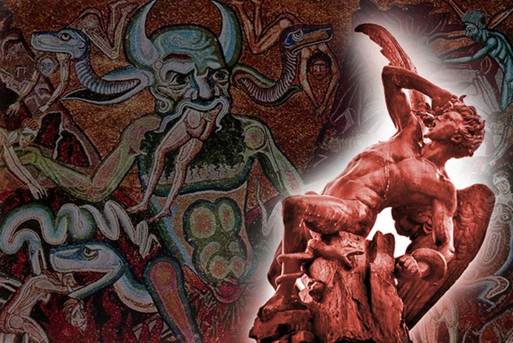 Deriv; Statue of the Fallen Angel and The Hell, Inferno Canto 34, circa 1301 