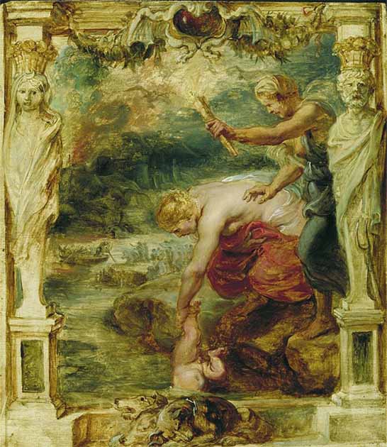 Thetis Dipping the Infant Achilles into the River Styx, by Peter Paul Rubens. (Public domain)