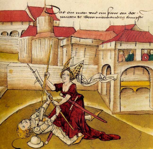 Divorce in medieval times could be quite violent (Spiezer Chronik, Public Domain)