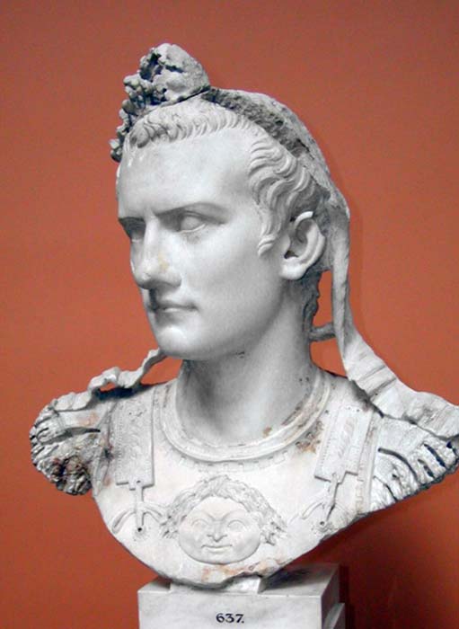 Reconstructed bust of the Emperor Gaius, known as Caligula.