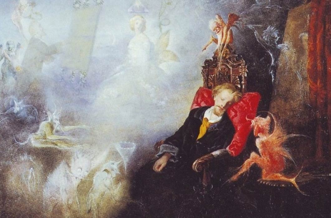 The artists dream by John Anster Fitzgerald  (1860) (Public Domain)