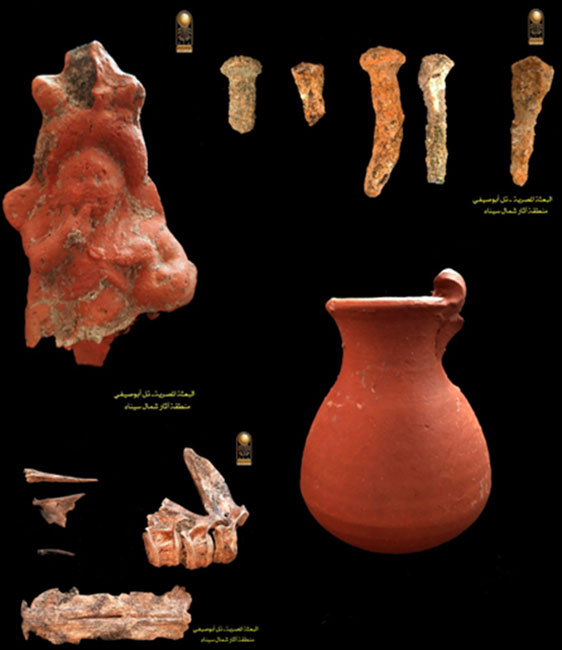  Fishbones, nails, and pottery have all been found at the site. (Ministry of Antiquities)