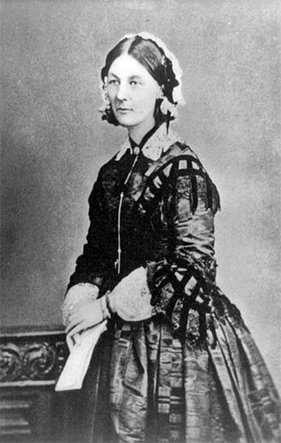 Florence Nightingale pictured during the Crimean War, Russia, circa 1855. (Public domain)