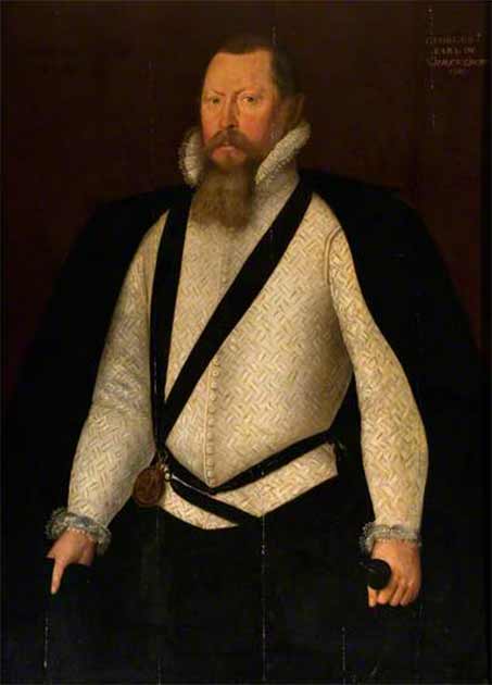 Portrait of George Talbot, 6th Earl of Shrewsbury, by an unknown artist of the English school. Dated 1580. When Bess of Hardwick married Talbot, she became Elizabeth Shrewsbury. (Public domain)