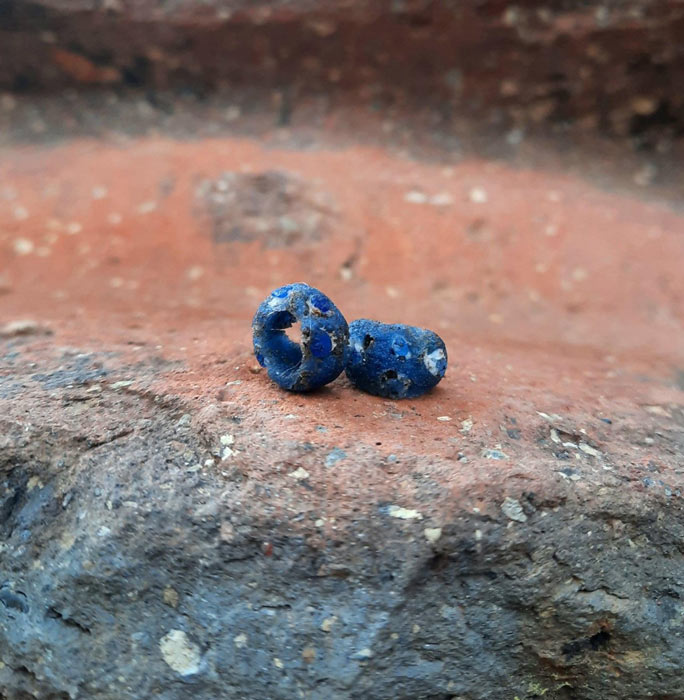 Glass beads from the Hvar, Croatia 4th-century BC grave where six people were cremated. (Private archive / Free Dalmatia)