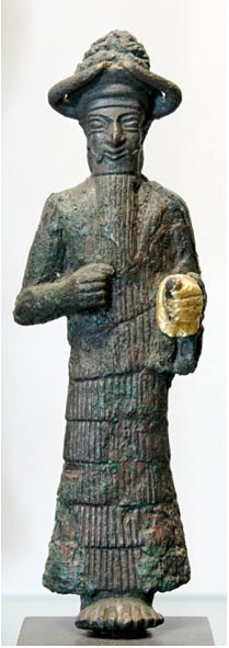 God with golden hand, possibly Inshushinak, copper and gold, Susa, Iran 