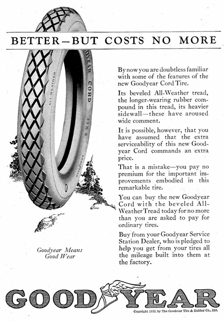 Un anuncio de Goodyear Tires con fecha de 1923. (Don O'Brien / CC BY 2.0)