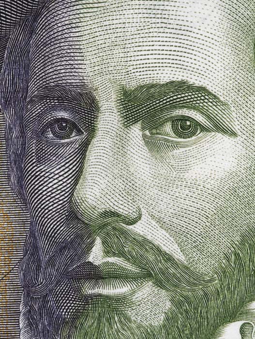 Hernan Cortes portrait on a Spanish 1000 peseta note from 1992. (vkilikov / Adobe Stock)