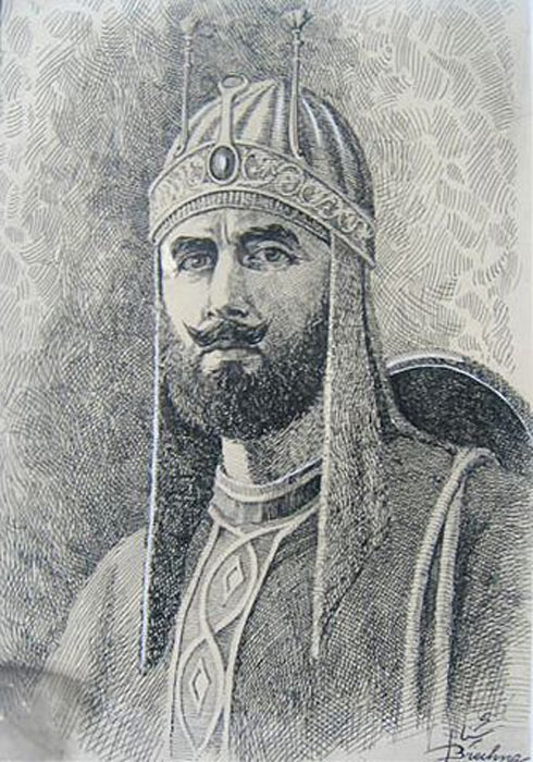 Imagined sketch of Sher Shah Suri founder of the Indian Suri Empire, who initially envisioned Rohtas Fort, by Afghan artist Abdul Ghafoor Breshna. (Ustad Abdul Ghafur Breshna / Public domain)