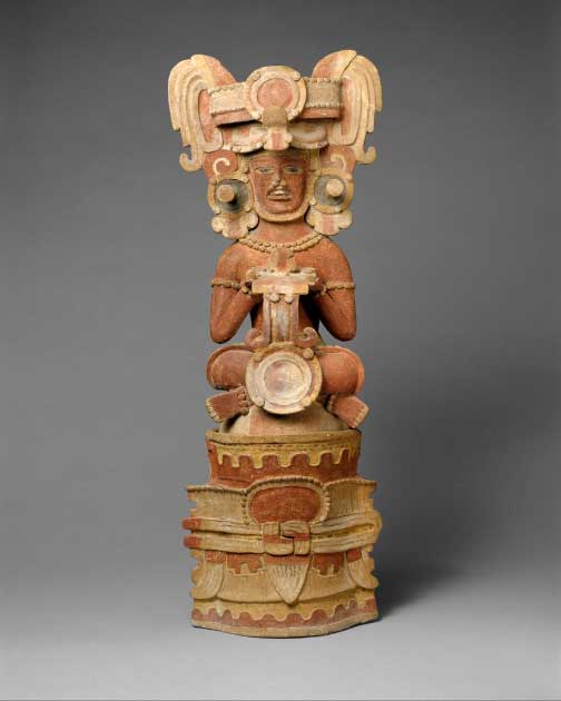 Quemador de incienso de Guatemala con una representación de un gobernante maya del Clásico Temprano.  (Dominio publico)