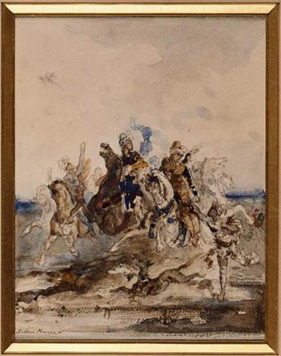 Pintura en tinta de Darius I por Gustave Moreau. Se dice que las tablillas de arcilla se crearon durante su reinado. (Dominio publico)