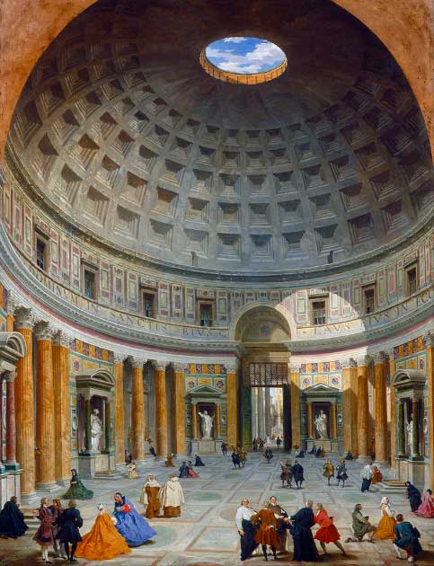 Interior of the Pantheon in Rome, by Giovanni Paolo Panini. (Public domain)