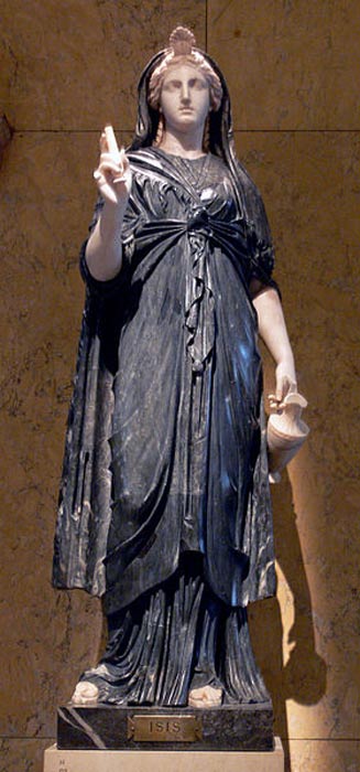 Isis in black and white marble (Roman, 2nd century AD).
