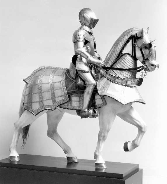 Italian horse armor made for a member of the Collalto Family ca. 1560 AD. It is one of the few complete examples of its period to be preserved. It comes from the armory of the counts Collalto at the castle of San Salvatore, near Treviso. (The Met/Public Domain)