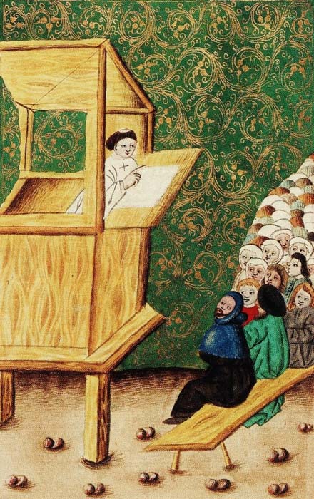 Jan Hus preaching “heretic” beliefs of religious reformation to his followers. (Public domain)