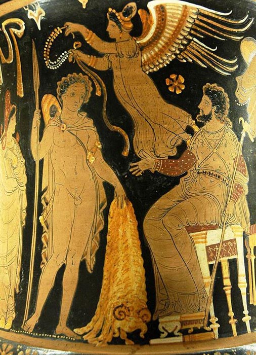 Jason trae a Pelias el Vellocino de Oro al antiguo mito griego, en un momento en que el oro estaba de moda en todos los sentidos. (Pintor del inframundo / Dominio público)
