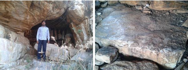 Researcher K. Reddy in front of cave no. 2