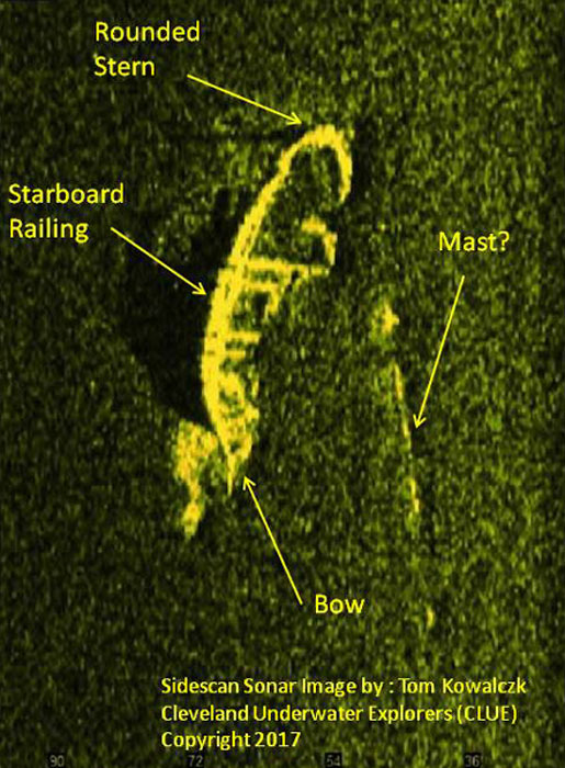 The oldest Lake Erie shipwreck is the Lake Serpent schooner which was discovered by the Cleveland Underwater Explorers in 2015. (Cleveland Underwater Explorers)