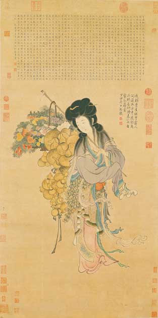 Magu, the Hemp Maiden and Goddess of Longevity. This painting reflects her description in the Biographies of Deities and Immortals by Ge Hong (284-363) of the Jin dynasty. (Public Domain)