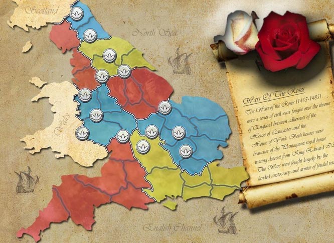 Map of the War of the Roses (Sillysoft.net)