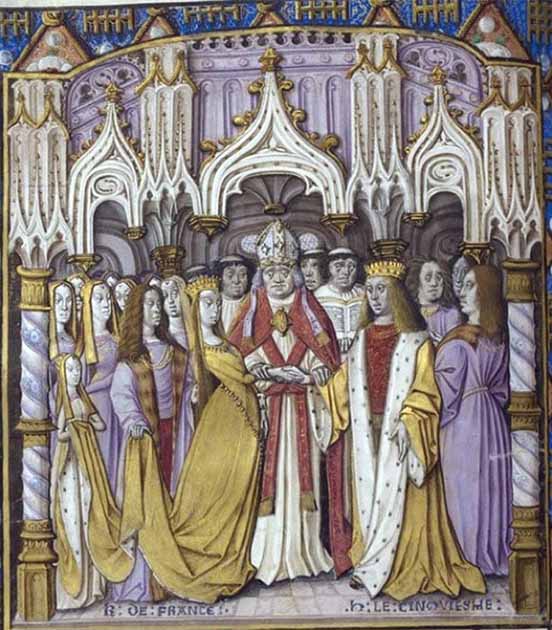 Marriage of Henry V of England to Catherine of Valois, daughter of King Charles VI of France. (enwiki / Public Domain)