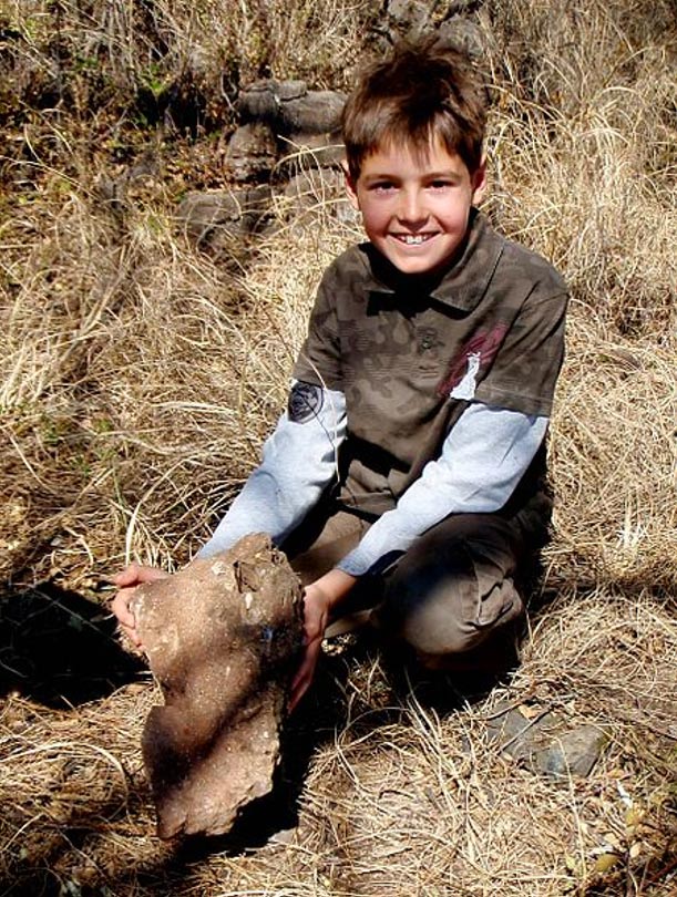 Matthew Berger moments after the discovery of the clavicle of Australopithecus sediba at the Malapa site.