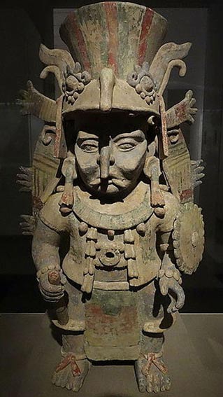 Incense burner in the form of the Maya rain god, Chac. 