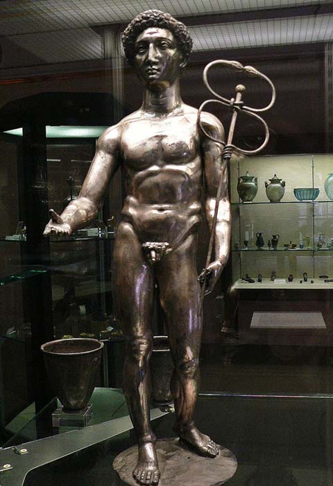 Silver figure of the Roman god Mercury from the treasure. 