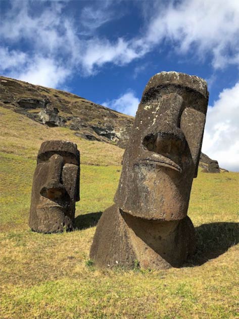 Moai statues at the Rano Raraku site on Easter Island (Javier Blanco / Nature)
