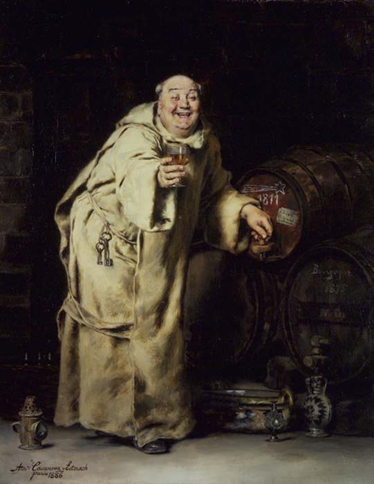 ‘Monk testing wine’ (1886) by Antonio Casanova y Estorach, from the Brooklyn Museum. 