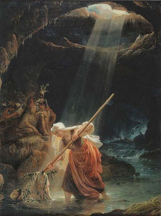 ‘Lemminkäinen's Mother at the River of Tuonela’ (1862) by Robert Wilhelm Ekman. 
