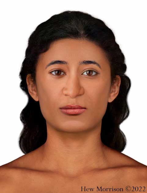 The Mysterious Lady of Thebes, as reconstructed in 2D by Hew Morrison. Is this her face? (Hew Morrison / Warsaw Mummy Project)