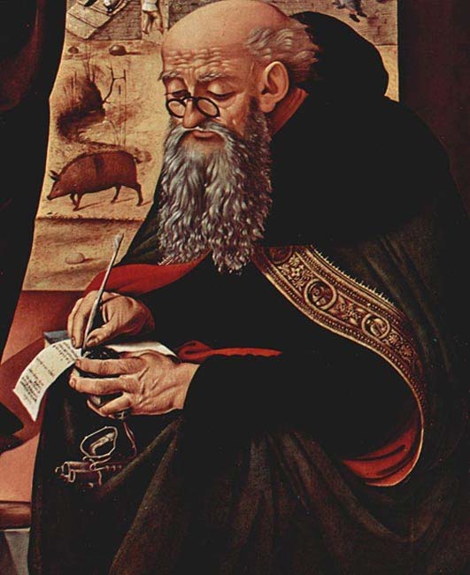 Painting of Saint Anthony by Piero di Cosimo, c. 1480.