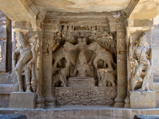Panel with the Goddess Gajalakshmi