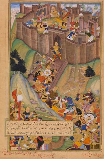 Persian miniature depicting the Hashshashins fortress of Alamut in Iran. (Public domain)