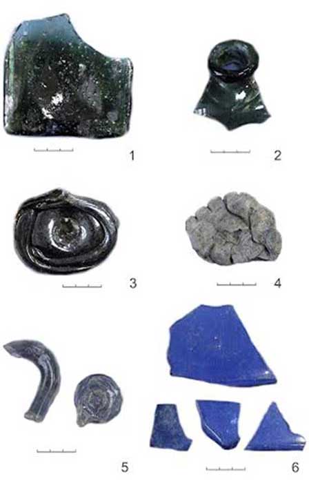 Pieces of glassware, which were made by Venetian technology somewhere in Germany or the modern Czech Republic.