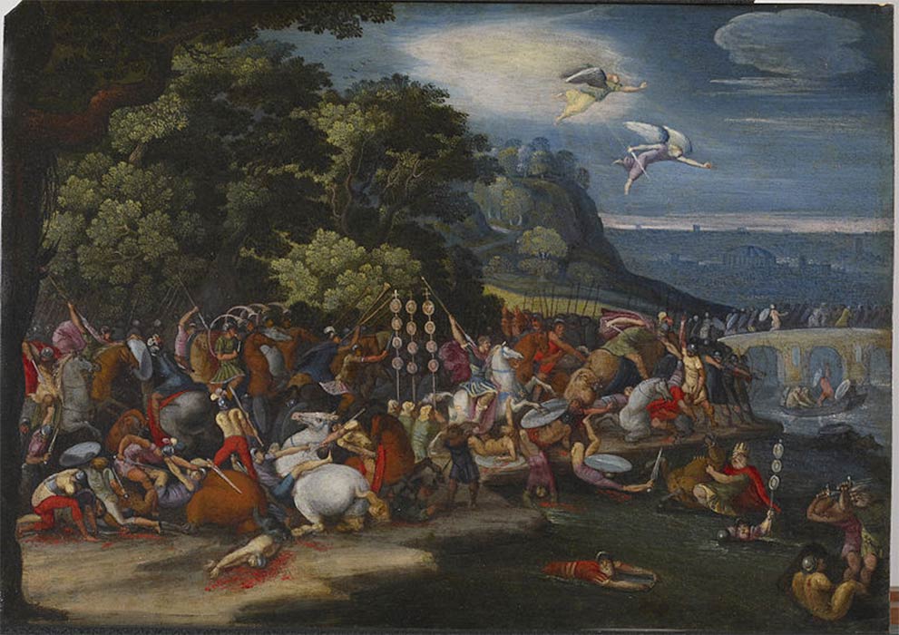Constantine the Great at the Milvian Bridge after Giulio Romano (1640) Walters Museum of Art (Public Domain)