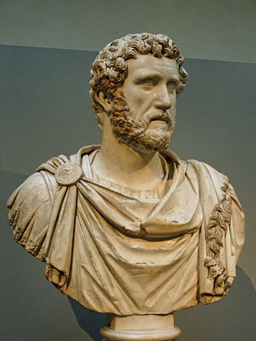 Portrait of Emperor Antoninus Pius. Marble, probably a replica of ca. 160 AD after a prototype created ca. 140 AD.