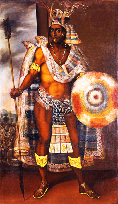 Portrait of Moctezuma by Antonio Rodriguez. Oil on canvas 1680-97. (public domain)