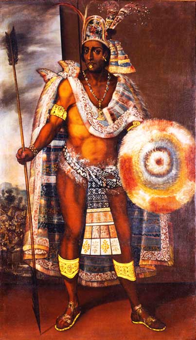 Portrait of Moctezuma by Antonio Rodriguez. Oil on canvas 1680-97. (public domain)