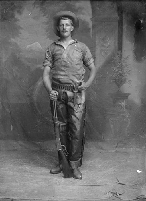 Portrait of a cowboy or a scout, Bowden, Alberta.