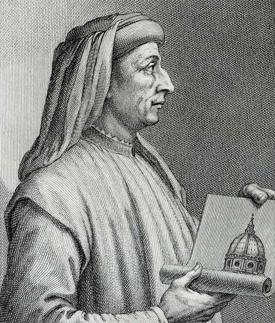 Retrato de Filippo Brunelleschi por Giovanni Battista Cecchi. (Dominio publico)