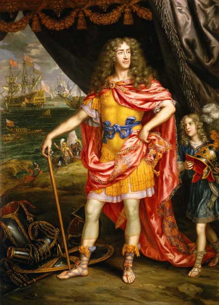 Retrato de James, duque de York, que casi muere cuando el HMS Gloucester se hundió frente a Great Yarmouth, por Henri Gascar. (Dominio publico)