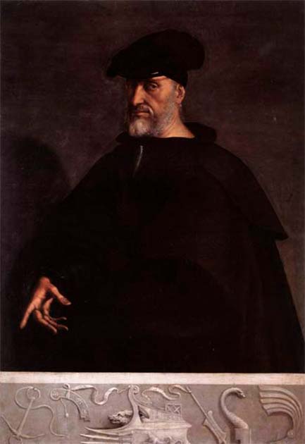 Portrait of Redbeard’s adversary Andrea Doria, c. 1520, by Sebastiano Del Piombo. (Public domain)