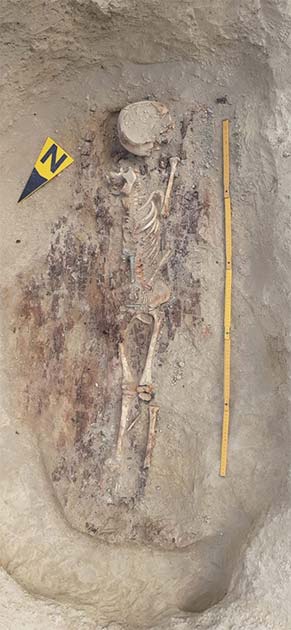 Mormânt primar cu schelet.  (V. Voinea/Science in Polonia)