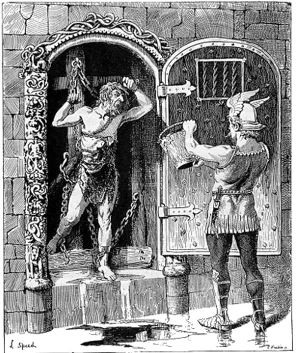 llustration, Prince Ivan restores Koschei with water.