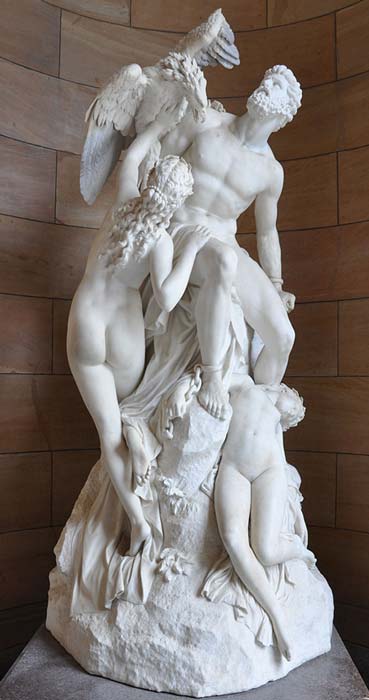Prometheus Bound and the Oceanids, by Eduard Müller (1828–1895). (Public Domain)