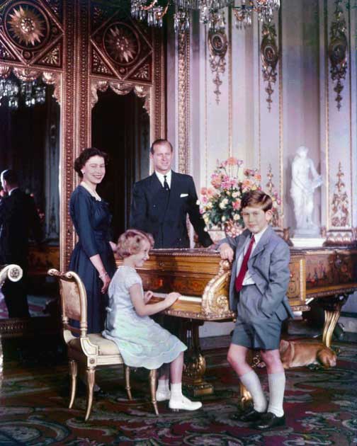Queen Elizabeth II with Philip, Charles and Anne. (Library and Archives Canada / CC BY 2.0)